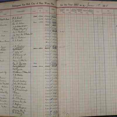 City of Key West Delinquent Tax Roll Year 1917: © Key West Art & Historical Society