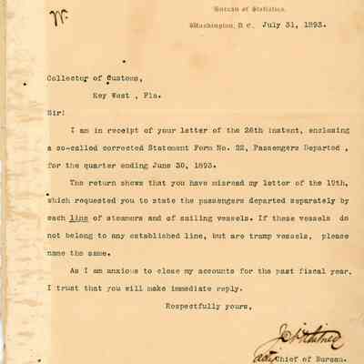 Key West Custom House Letterbook: © Key West Art & Historical Society