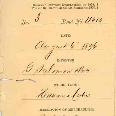 Customs Import Receipts