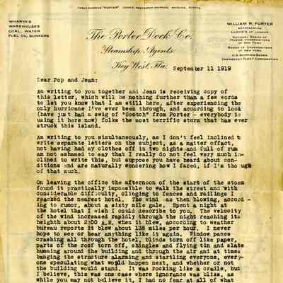 Letter from Melville Bing to Parents