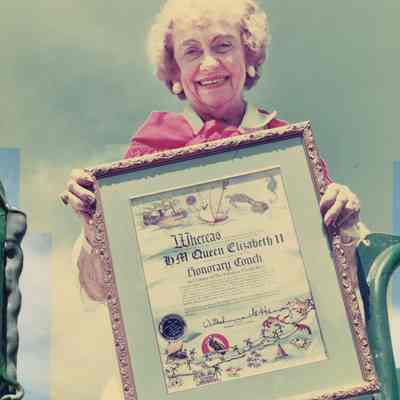 Wilhelmina Harvey with Honorary Conch Certificate