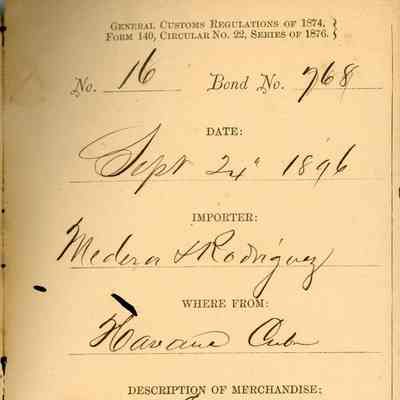 Customs Import Receipt: © Key West Art & Historical Society