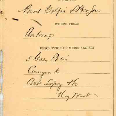 Customs Import Receipt: © Key West Art & Historical Society