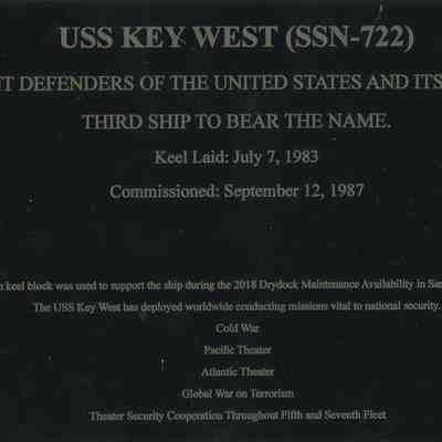 USS Key West Plaque