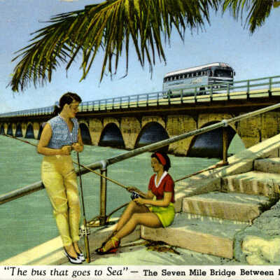 The Bus that Goes to Sea. The Seven Mile Bridge Between Miami and Key West