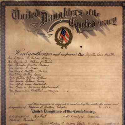 United Daughters of the Confederacy Chapter Certificate