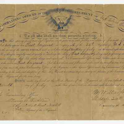 Commission for James Roberts, First Sergeant in the 34th Colored Troops