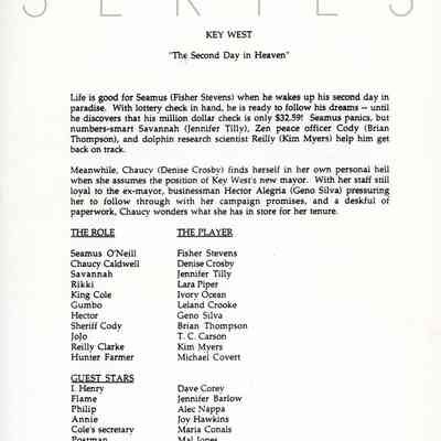 TV Series 'Key West' Episode "The Second Day in Heaven" Publicity