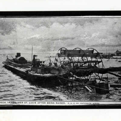 Wreck of Steamer St. Lucie After Being Raised