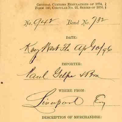 Customs Import Receipt: © Key West Art & Historical Society