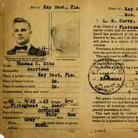 Key West Port Entry Visa for Dr. Thomas Osgood Otto