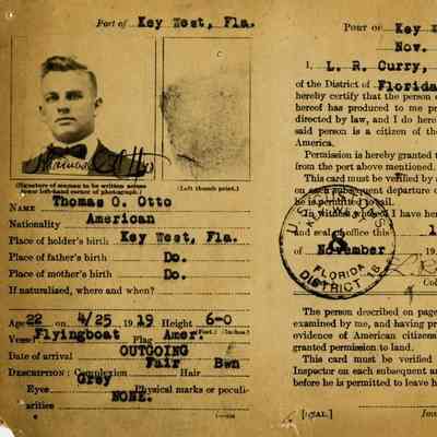 Key West Port Entry Visa for Dr. Thomas Osgood Otto