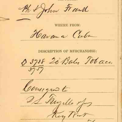 Customs Import Receipt: © Key West Art & Historical Society