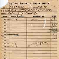 Bill of Material Route Sheet