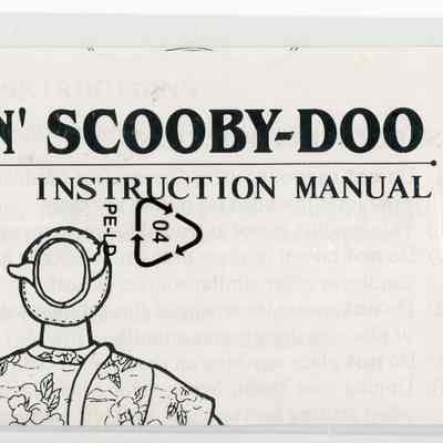 Instruction manual for a Surfin' Scooby-Doo figurine (in plastic packaging).: Image © Key West Art & Historical Society