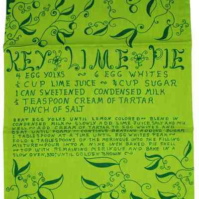 Key Lime Pie Recipe Tea Towel