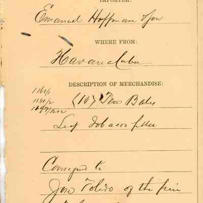 Customs Import Receipt: © Key West Art & Historical Society