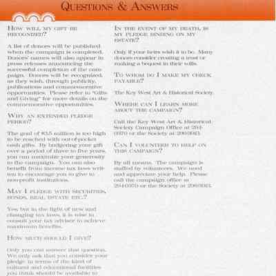 Questions & Answers: © Key West Art & Historical Society