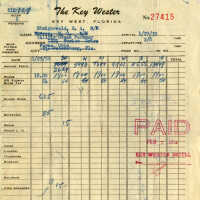 Receipt from The Key Wester Hotel