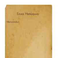 Ernest Hemingway Memorandum Sheet