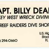 Captain Billy Deans Business Card