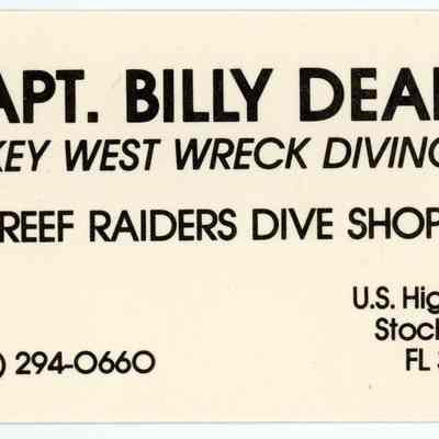 Captain Billy Deans Business Card