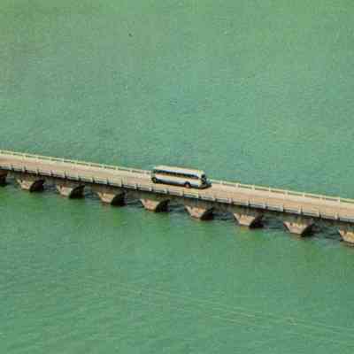 Greyhound bus on the Seven Mile Bridge