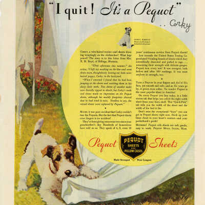 Pequot Sheet & Pillowcases Advertisement