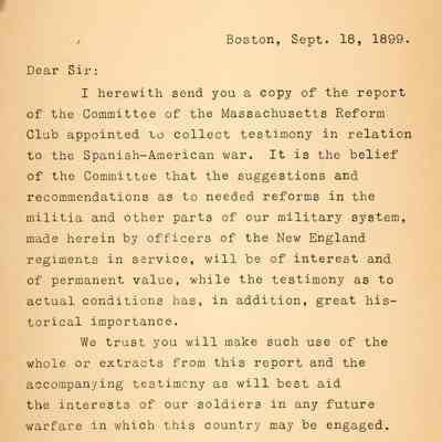 Report of the Committee of the Massachusetts Reform Club Appointed to Collect Testimony in Relation to the Spanish-American War 1898-1899: © Key West Art & Historical Society