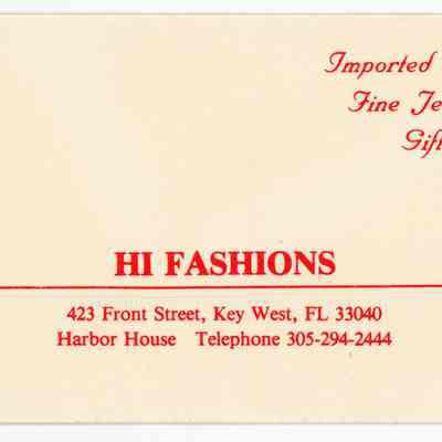 Hi Fashions Business Card