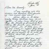 Letter from Mario Sanchez to R.E. Kennedy