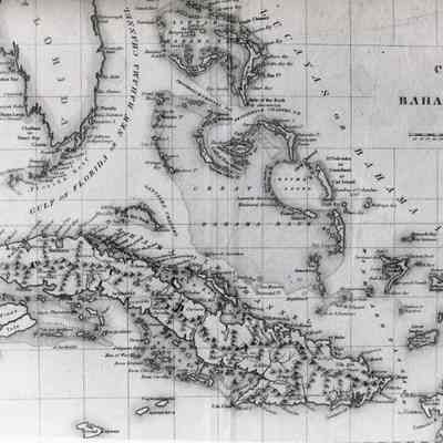 Map of Florida, Cuba and The Bahamas