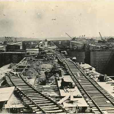 Panama Canal Construction at Gatun Locks