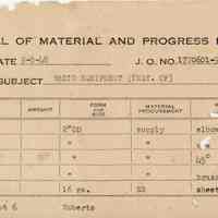 Bill of Material and Progress List