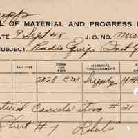 Bill of Material and Progress List