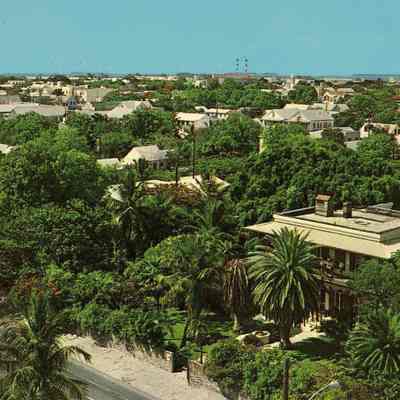 Aerial View of Ernest Hemingway House and Panorama of Old Key West, Florida