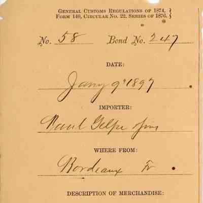 Customs Import Receipt