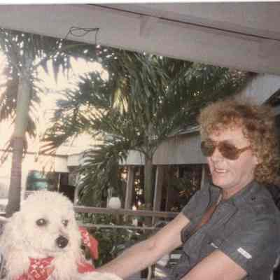 Person and Dog at a Bar in Key West
