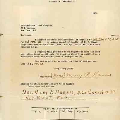 Letter of Transmittal to Underwriters Trust Company