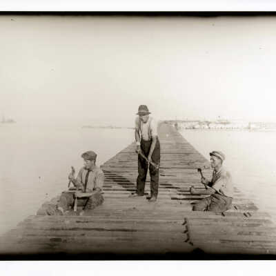 Workers on the Seven Mile Bridge