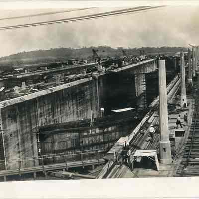Panama Canal Construction at Gatun Locks