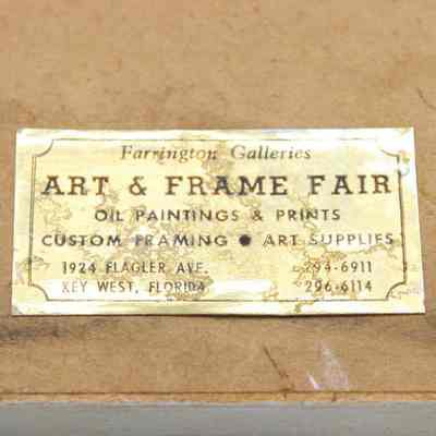 Farrington Galleries Sticker: © Key West Art & Historical Society