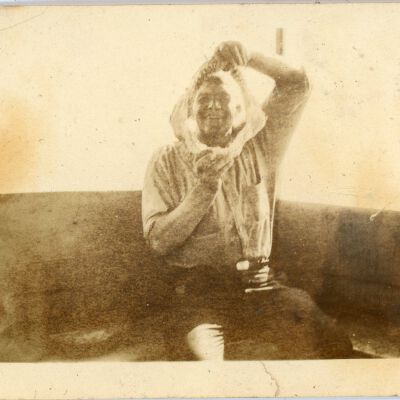 Man Holding Shark Jaw
