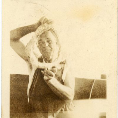 Man Holding Shark Jaw