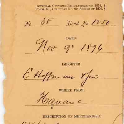 Customs Import Receipts