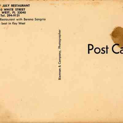 4th of July Restaurant: © Key West Art & Historical Society