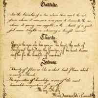 Gratitude, Charity, Seuteures