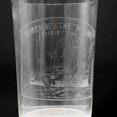 USS MAINE Commemorative Glass Tumbler