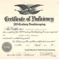 Certificate of Proficiency 20th Century Bookkeeping