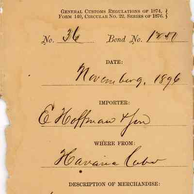 Customs Import Receipt: © Key West Art & Historical Society